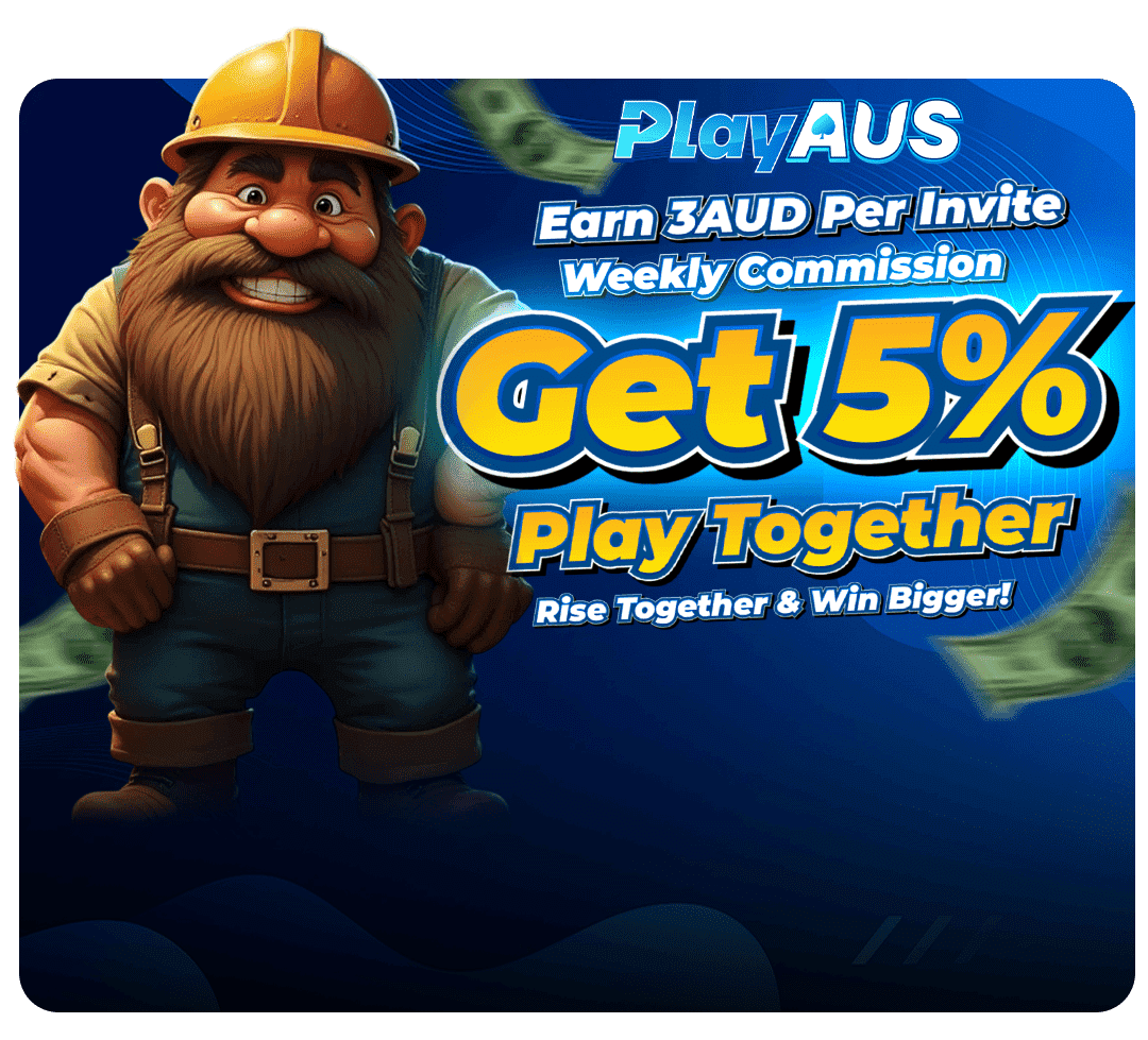 PlayAus weekly invite commission promotion